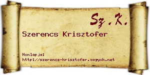 Szerencs Krisztofer névjegykártya