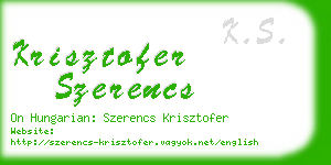 krisztofer szerencs business card